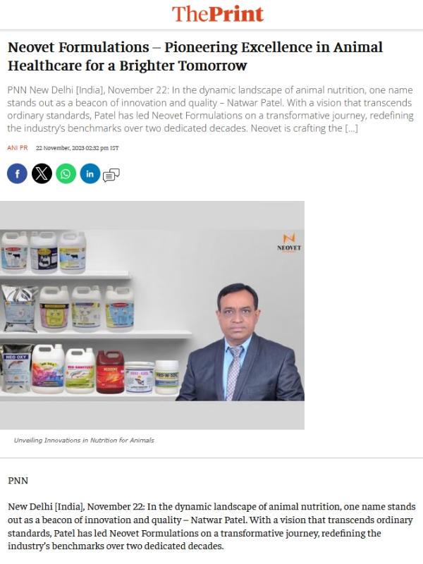 Neovet Formulations News